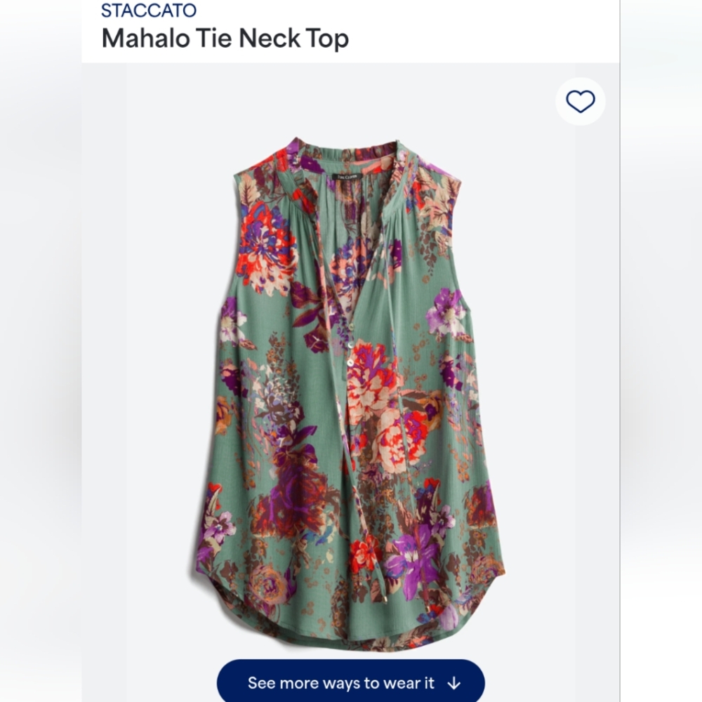 Women's PINK CLOVER Mahalo Tie Neck Top, size small